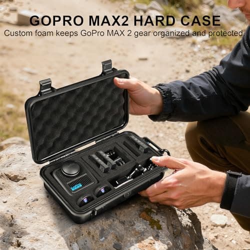 LEKUFEE Travel Waterproof Hard Case for GoPro MAX 2, Action Camera, Battery, Dual Battery Charger and Accessories (Case Only) — view 6