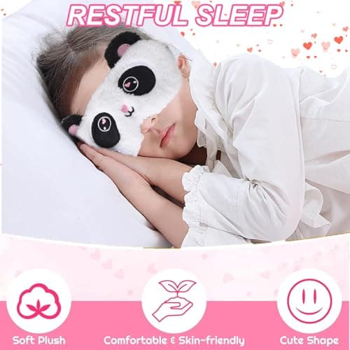 Asheyya 4PCS Kids Eye Masks for Sleeping, Soft Cute Animal Image Kids Sleep Mask for Girls Adult Children — view 3