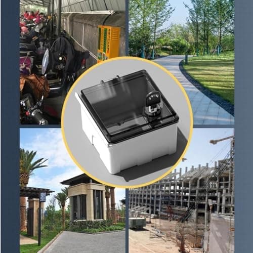 CWOQOCW Outdoor Socket Waterproof Wall Plate Box With Lock,Outdoor Socket Lock Box For Electric Vehicle Charging And Garden Use, Black Transparent(Black transparent) — view 5