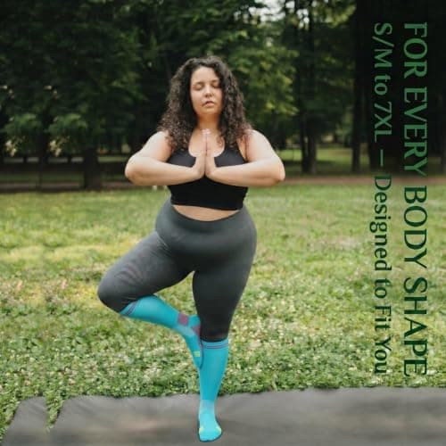 Compression Socks 20-30 mmHg,With Plus Size(S/M-7XL),Best for Men & Women Athletics, Running, Flight Travel, Support — view 6