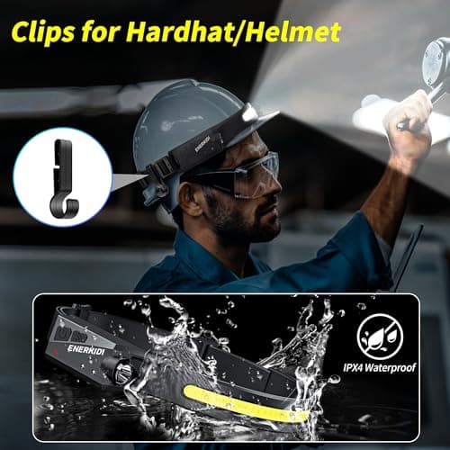 5 Packs LED Headlamp Rechargeable HeadLamps for Adults, 5 Modes Head Light Sensor Mode 230° Wide Beam IPX4 Headlight Waterproof Camping Accessories Gifts for Hiking Running Repairing Fishing Cycling — view 5