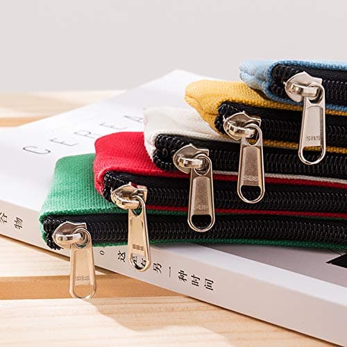 Hibate Small Canvas Coin Purse Holder Wallet Zip Pouch Money Purses Bag for Women Men Kids (White) — view 4