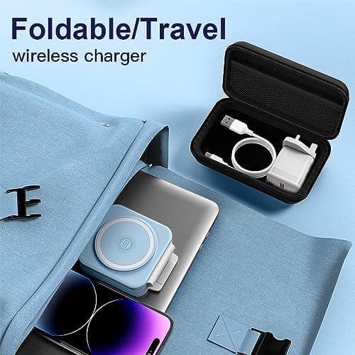 ZUMSEY 3 in 1 Wireless Charging Station for Apple, Wireless Charger for iPhone 17 Pro Max/16/15/14/13/12, Travel Wireless Charger for Apple Watch Ultra 3/11/10/9/Ultra 2/Ultra, for AirPods Pro 3/4/3/2 — view 6
