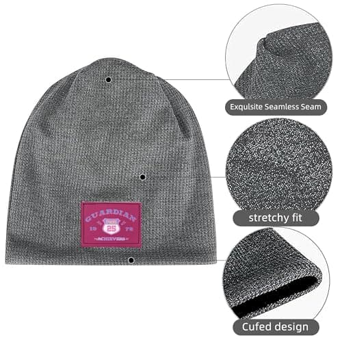 ZALXOZYL Slouchy Beanie Run Sustainable Travel Soft Journey Lightweight Traveling Light Plush Inner Lining Cartoon Patterns Travel Gray 4 — view 2