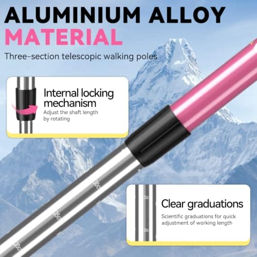 DOBESTS Telescopic Walking Poles 2 Pack, Hiking Poles 65-135 cm, Aluminum — view 4