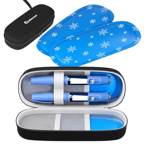 Adamson Insulin Cooler Case with 2 Ice Packs – Insulin Travel Case for Insulin Pens & Medication – Compact Diabetes Travel Cooler Bag for Insulin Pens and Medical Accessories