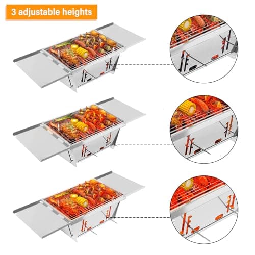 Dripex Portable BBQ Charcoal Grill Foldable Barbecue for Camping Outdoor — view 4