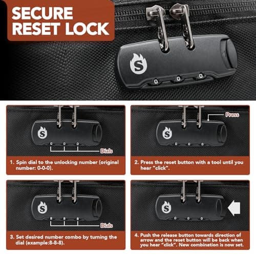 SmokyJoy Smell Proof Bag with Combination Lock, Container Box Odor Proof Safe Travel Storage Case Odorless Organizer Gift for Friend, Black, 0.0164 liters, Smell Proof Bag with Combination Lock — view 4