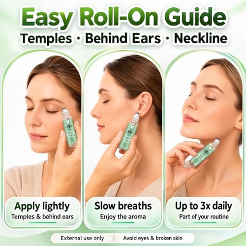 Vertigo Relief Roll-On — Essential Oil Roller for Dizziness and Nausea, Portable Travel Blend, Sensitive Skin Formula, Around Ears Temples Fresh Aroma for Travel and Commute — view 6