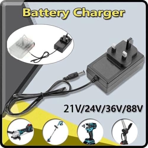 FiTspi 18V/21V 1A Universal Battery Charger with Indicator Light for Cordless Drill Battery Chainsaw, Power Adapter for Lithium Battery AC 100 240V Input With 5.5x2.5mm DC Output — view 2
