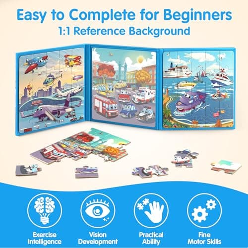 SYNARRY 20 Pieces Magnetic Jigsaw Puzzles for 3 4 5 Year Olds — view 4