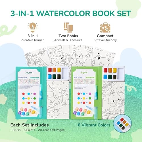 JoyCat 2 Pack Pocket Paint with Water Coloring Books for Kids — view 2