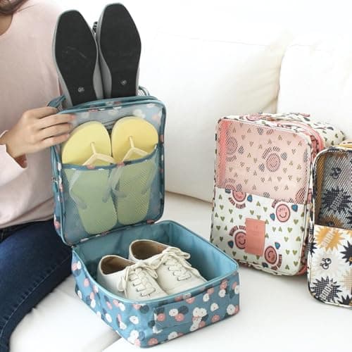 Two Layer Shoe Storage Bag Waterproof Nylon Travel Organizer — view 4