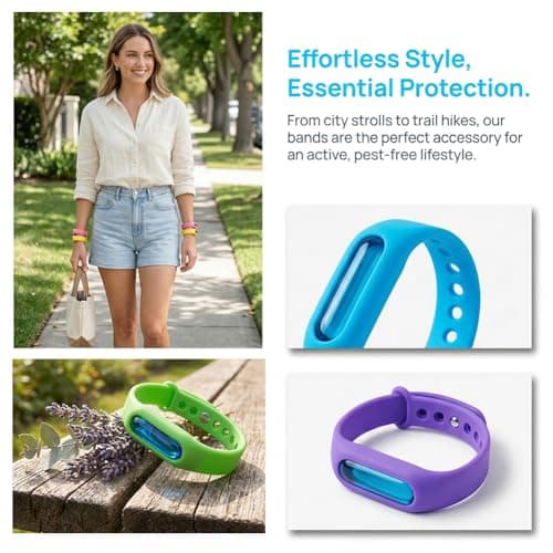 Color Mosquito Repellent Bracelet, Pure Natural Insect Repellent Bands, Waterproof Anti Insects Wristbands for Outdoor Travel Protection - 6PCS — view 5