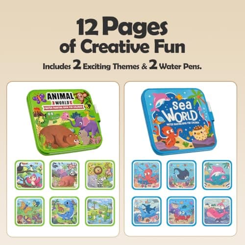 cabaro 2 Pack Mess Free Water Colouring Books for Toddler Age 3+, EVA — view 2