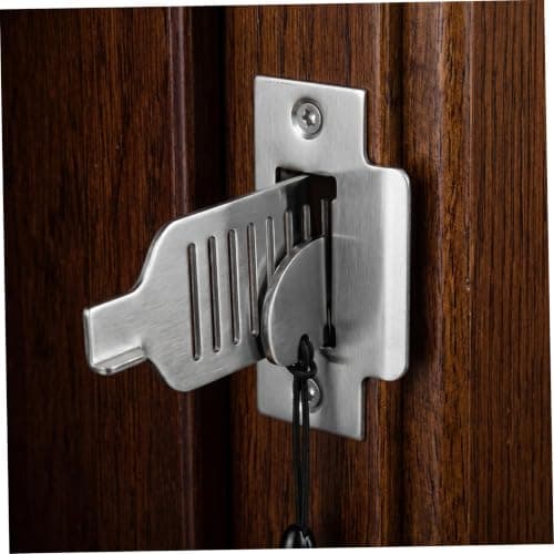 HOMSFOU 2pcs Portable Door Lock for Travel Stainless Steel Punch-Free Security Lock with Easy Installation and Single Hand Operation, for Bedroom and Hotel Doors During Vacations — view 6