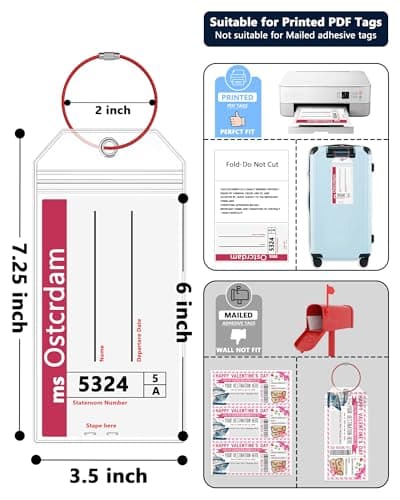 10 Pack Cruise Luggage Tag Holders, Wide Zip Seal Waterproof — view 2