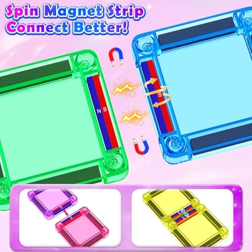 Magnetic Tiles Set Portable STEM Travel Essentials Toy for Toddlers 3+ — view 4