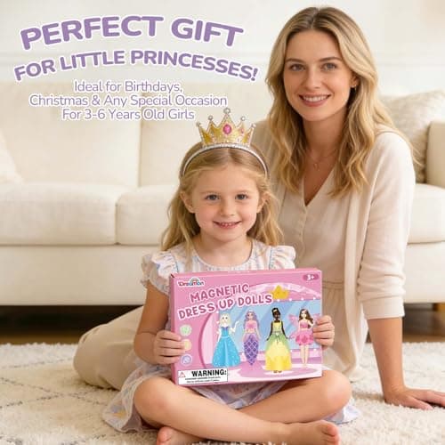 Dreamon Magnetic Dress up Dolls, 37 PCS Magnetic Dresses & Accessories, 3+ Years Old Girls Toys for Travel, Car Road Trip and Airplane Activity, Girls Birthday Gifts for 3 4 5 6 — view 6