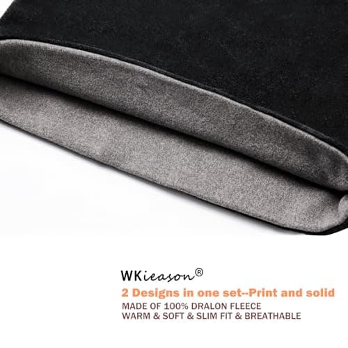 WK IEASON Winter Thermal Fleece Beanie Neck Warmer Set,Winter Running Hat and Thermal Snoods, Unisex Scarf and Fleece Beanie for Running Jogging Skiing Cycling Snowboarding Climbing Outdoor Sports — view 5