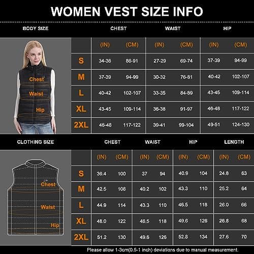 Rtdep Heated Gilet for Women, Heated Vest with 15 Heating Zones Winter Heated Body Warmer with Battery Pack, Women's Heating Jacket Electric Vest Outerwear(S) — view 6
