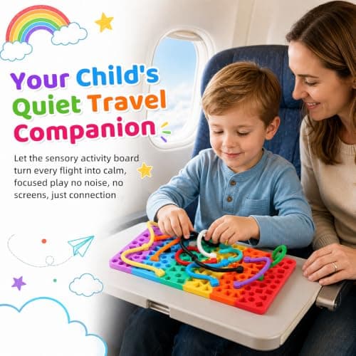 Yaskyly Sensory Activity Board Toy Gift for Kids & Adults, Silicone Fidget Toy for Travel Airplane Car, Quiet Busy Board for Autism ADHD Anxiety Relief for 3 4 5 6 7 8+ Boys Girls — view 6