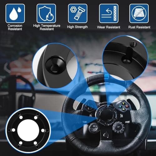 WODHMIEY 2.75in/70mm Universal Car Steering Wheel Hub,Steering Wheel Adapter Made Of Aluminum Alloy For LogitechG29、G920、G923、Thrustmaster Compatible With 13,14 Inch Wheel Hub Spacer — view 4
