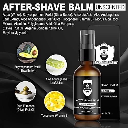 AN BAILIHUA Shaving Kit for Men, Include Cream, Pre Shave Oil, Aftershave Balm Tool, Brush & Bowl, Apron Bib Gift Sets him Boyfriend Stocking Fillers (Unscented), 1.0 count — view 4