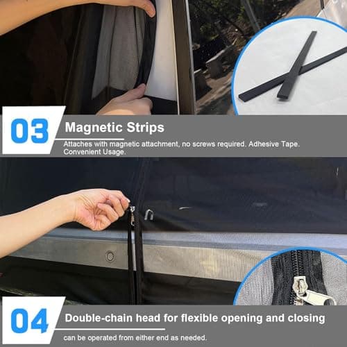 Car Tailgate Mesh Screen - 58x57inch Fly-Proof Magnetic Tent, SUV Sun Protection Net Camping Tent | for Travel Road Trip Picnic Tailgating Overlanding Van RV Protection Shade — view 5