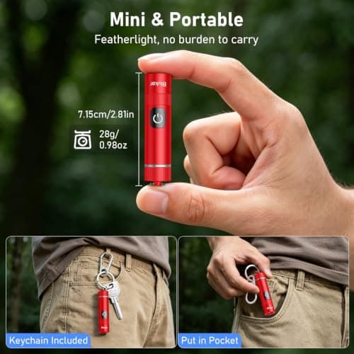 Blukar 2026 Gen 2 Small Torch Rechargeable,EDC Mini Flashlight with 2 Color — view 6