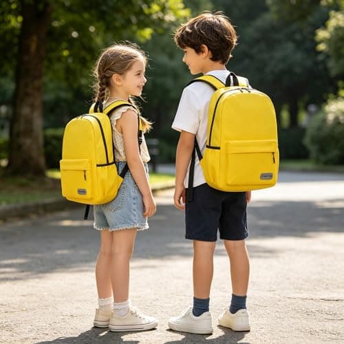 POWOFUN 15 inch Kids Elementary Backpack Lightweight Casual Travel — view 2