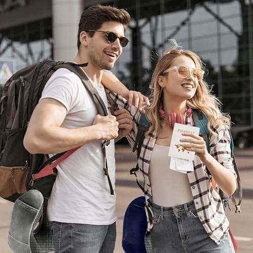 2 Pcs PU Leather Passport Holder Travel Wallet, Passport Holder Cover, Passport Cover and Luggage Tag, Tickets, Boarding Pass, ID Cards, Credit Cards, Slim Passport Wallet for Men and Women — view 6