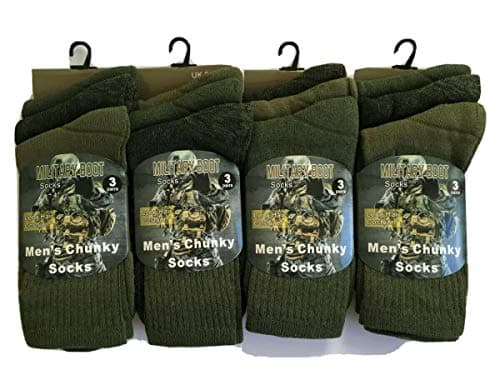 QZ FASHION 6 Pairs Mens Military Socks Army Thermal Hiking Boots Walking Combat warm 6-11