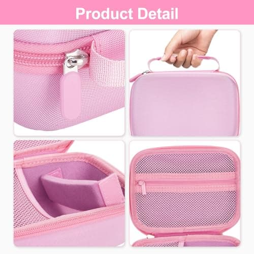 Hikkon Kids Camera Case Fit for Hangrui/Dylanto/GREENKINDER/GKTZ/Gofunly/HiMont Digital Camera Toy,Portable Instant Camera Storage Holder Organizer Bag (Case Only) - Pink — view 3