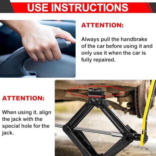 2 Ton Heavy Duty Labor-saving Scissor Jack (110-390mm) & Telescoping Car Wheel Wrench with 4-Size Sockets (17/19/21/23mm) - Complete Car Tire Change Kit for Roadside Emergency — view 6
