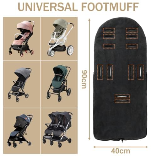 Universal Pushchair Footmuff Winter Warm Baby Stroller Fleece Cosy Toes — view 3