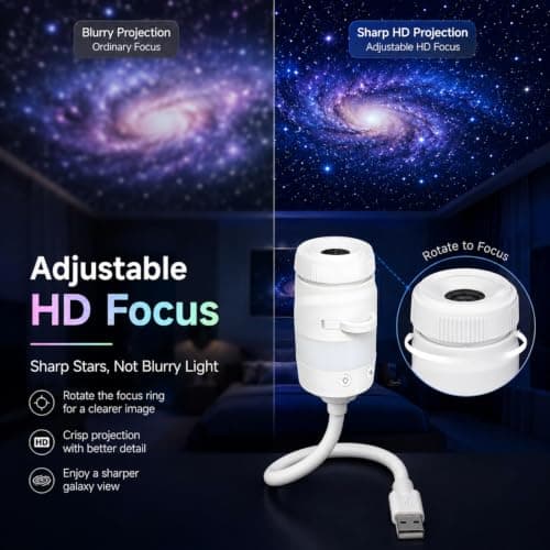 ZCMLED Galaxy Projector Night Light, 2 in1 USB Portable Star Projector — view 4