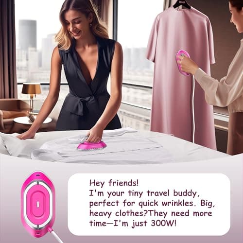 Newbealer Mini Travel Iron, Hot Pink — view 5