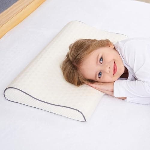 SIKAINI Kids Memory Foam Wave Pillow, Hypoallergenic Neck Support for Children (3-10 Years), Breathable & Machine Washable Cover, Certified Safe Toddler Pillow for First Big Bed, Orthopedic Design — view 3