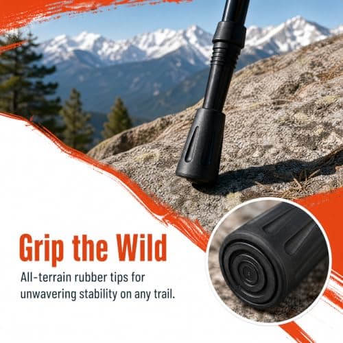 4 Pack Trekking Pole Rubber Tips, 11mm Universal Walking Stick Replacement Caps, Non Slip Reinforced Ferrules for Hiking Poles, Walking Poles, Canes and Trail Trekking — view 2