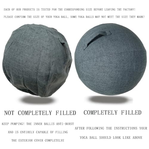 WTZHHK 9 colors Exercise Ball/Yoga Ball Cover 55/65/75cm 2 Air Stopper Plug Pin Adapter Birthing Ball Covers Pregnancy Pilates Balance Chair Anti Burst Ball Covers (No Yoga Ball)(Purple,65CM) — view 6