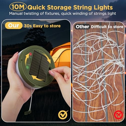 Famgoods Solar Camping Lights,10m Solar &USB Rechargeable — view 3