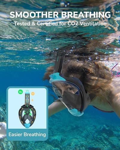 ACURE Full Face Snorkel Mask Adult Anti-Fog Diving Mask with Camera Mount — view 5