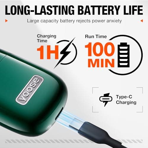 yoose Nose Trimmer, Portable Alloy Nose Hair Trimmer for Men Women, Rechargeable, Washable Nose Trimmer, Detachable Head, Easy to Clean, Travel Size, Dual Edged Blades, Painless Trimming, Green — view 4
