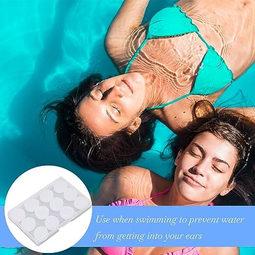 Silicone Earplugs, 6 Pairs Reusable Plastic Noise Canceling Earplugs, Waterproof for Sleeping, Swimming, Airplane, Traveling, Working, Studying, Shooting, Mowing (Transparent, 12 Pieces) — view 3