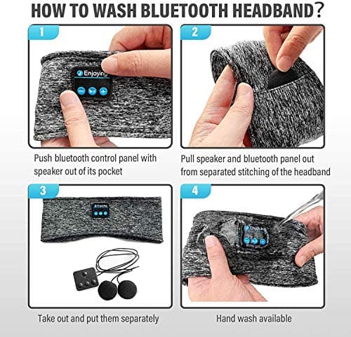 MEXEE Sleep Headphones Eye Mask Earphones, Bluetooth Headband Sleep Headphones Wireless Sports Headband with Ultra-Thin HD Stereo Speakers, Perfect for Sports Side Sleepers Air Travel Yoga Relaxation — view 6