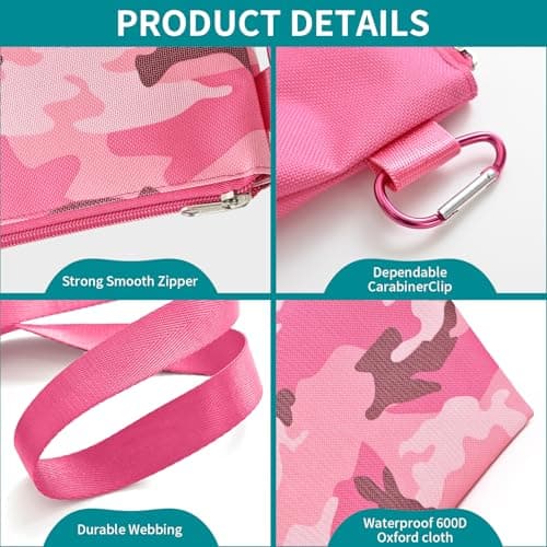 MAFYE 6 Pack Tool Pouch Zipper Bags, Large Multi-Size Tool Organizer with Carabiner& Crossbody Strap, Heavy-Duty Storage Bags for Men Women, Perfect for Tools, Travel, Cosmetics, Office & Art Supplies — view 4