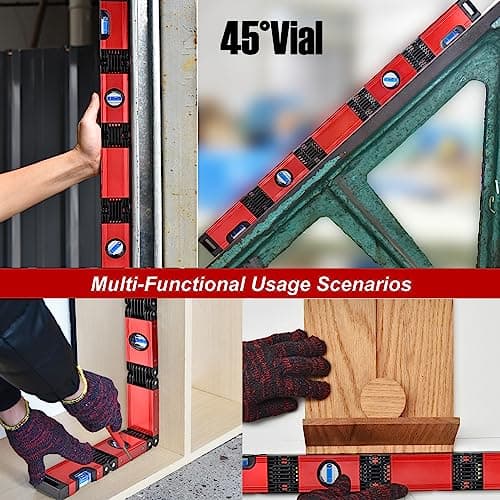 N&S Juvyig Multi-Function Foldable Level Tool - Multi-Angle Measuring Woodworking Tools - Precise Leveling in Any Position Ruler w/Magnetic (Alloy) — view 5