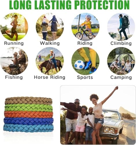 Leikedun 5 Pack Mosquito Repellent Bracelet Leather Adjustable — view 5