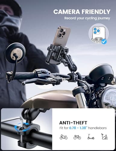 Lamicall Motorbike Phone Holder, [All-Metal] Motorcycle Phone Mount Bicycle — view 4